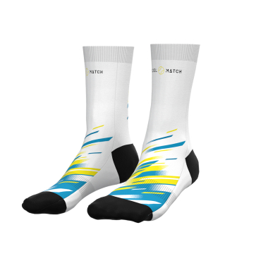 Sport Socks - White Blue - PADEL MATCH