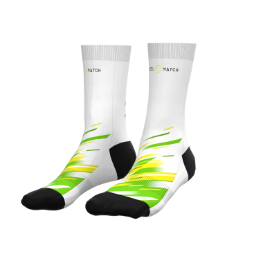 Sport Socks - White Green - PADEL MATCH