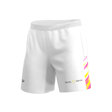 COURT SHORTS - White Pink - PADEL MATCH