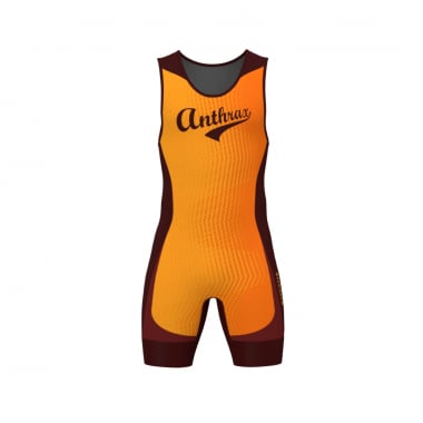 ANTHRAX ULTRA PRO WEIGHTLIFTING SINGLET - MEN - ORANGE & BROWN