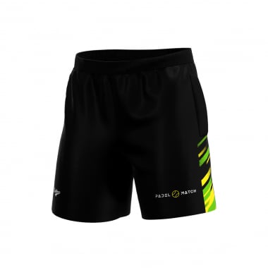 COURT SHORTS - Black Green - PADEL MATCH