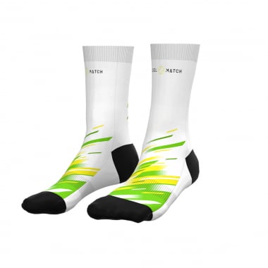 Sport Socks - White Green - PADEL MATCH