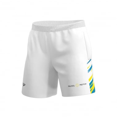 COURT SHORTS - White Blue - PADEL MATCH