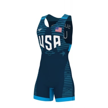 Wrestling Singlet - USA - Blue