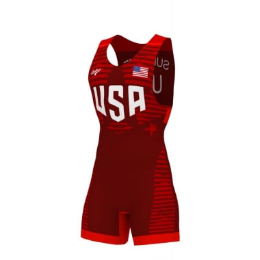 Wrestling Singlet - USA - Red