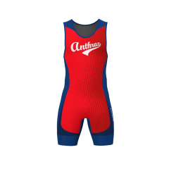 Anthrax Ultra Pro Weightlifting Singlet - Men - Blue & Red