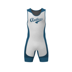 ANTHRAX ULTRA PRO WEIGHTLIFTING SINGLET - MEN - GREY & BLUE