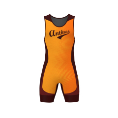 ANTHRAX ULTRA PRO WEIGHTLIFTING SINGLET - MEN - ORANGE & BROWN